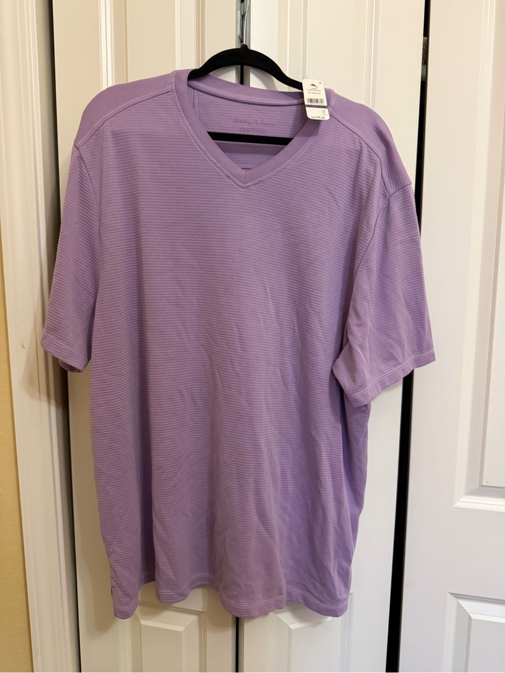 Tommy Bahama Men's V-Neck Short Sleeve Shirt in Lavender